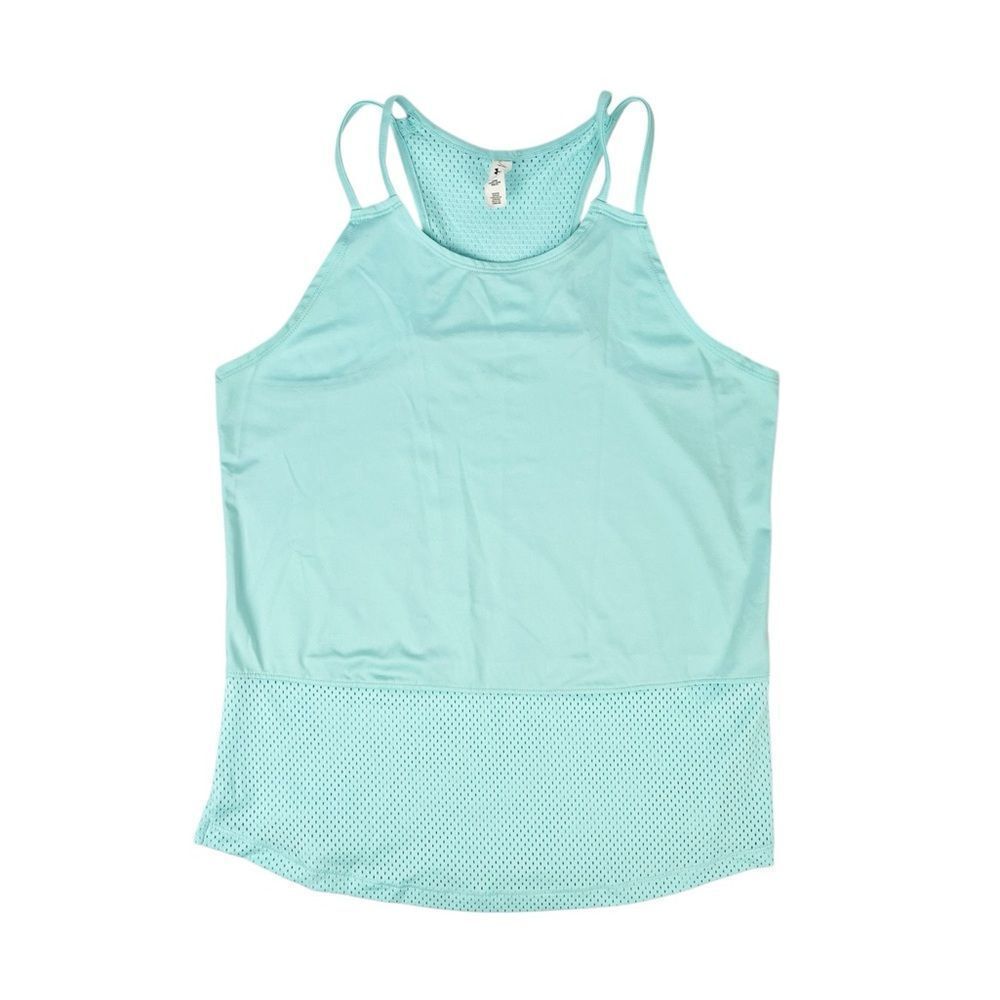 Under Armour Breathelux Mint Green Mesh Spaghetti Strap Tank Top Size Small